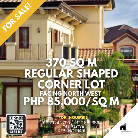 Portofino Heights Lot for Sale! Lot Size: 370 sqm
